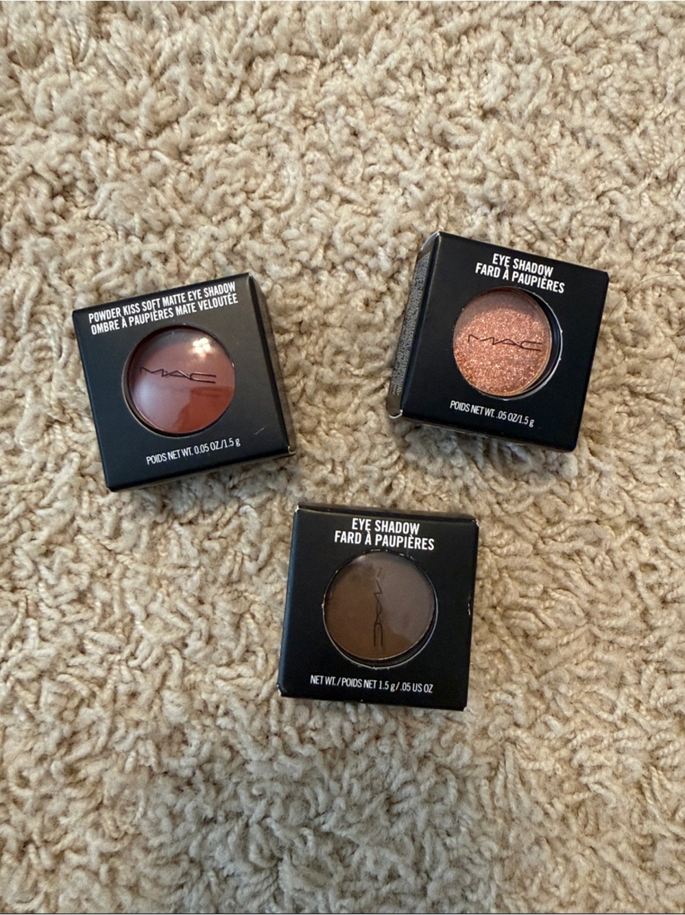 MAC Cosmetics Eyeshadow Trio Set - Copper, Rust, Dark Brown - Picture 1 of 1